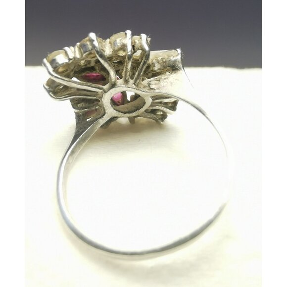 Cocktail Ring Vintage Crafted from 925 sterling silver Starburst Design Size 5.5 - Picture 10 of 11